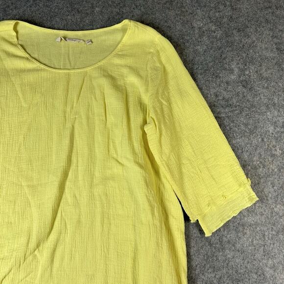 Soft Surroundings Siesta Key Tunic Top Medium Yellow Cotton Gauze Lightweight - Picture 2 of 9